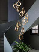 lustre de luxe moderne rotatif pour duplex nordique