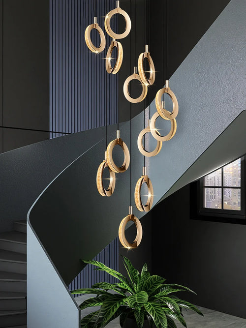 lustre de luxe moderne rotatif pour duplex nordique - vue 2 sur 20