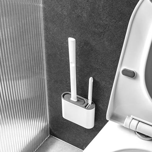 brosse de nettoyage en silicone avec support mural flexible - vue 8 sur 8