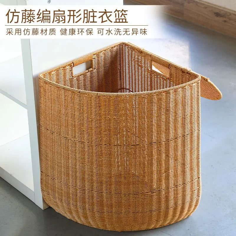 panier dangle tissé pour linge et rangement maison - vue 5 sur 14