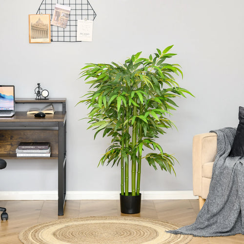 pot de fleurs en bambou avec roseaux artificiels pour décoration intérieure - vue 3 sur 7