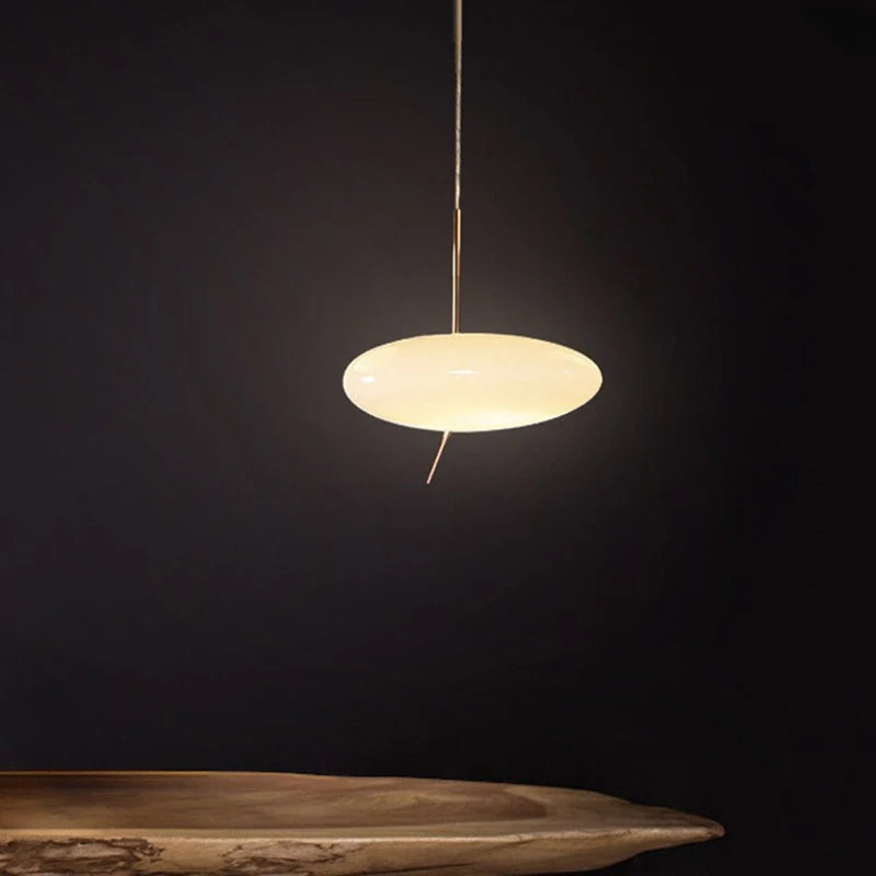 lampe led nordique suspendue avec interrupteur tactile et galets de verre - vue 3 sur 8