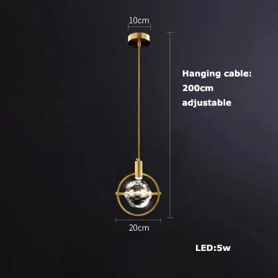 suspension en verre cristal art déco avec éclairage led - vue 17 sur 25