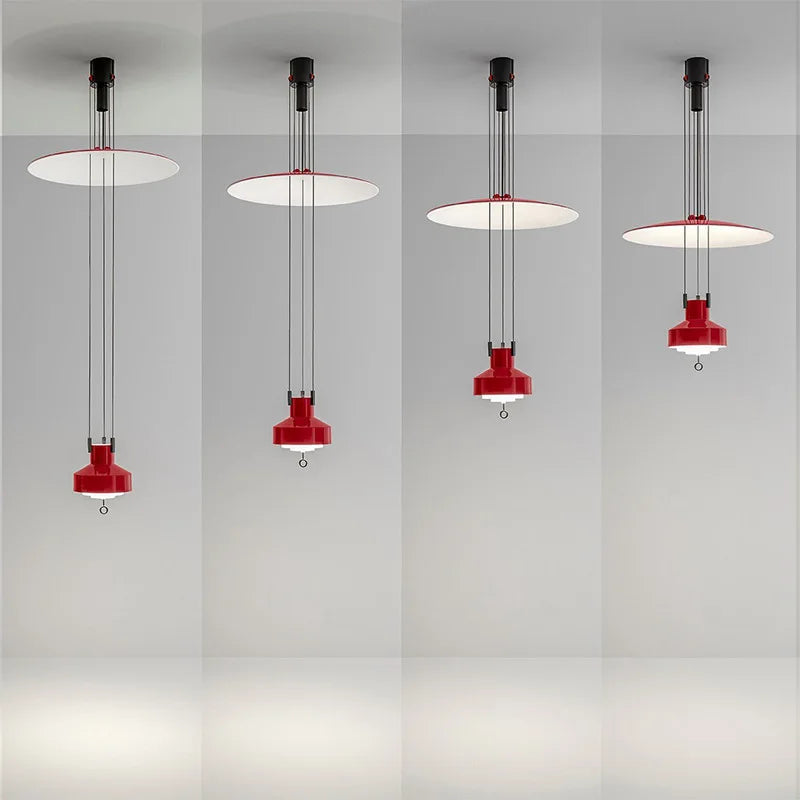 Height Adjustable Suspension Italian Designer Pendant Lamp Hanging Light For Kitchen Restaurant Living Dining Room - vue 6 sur 14