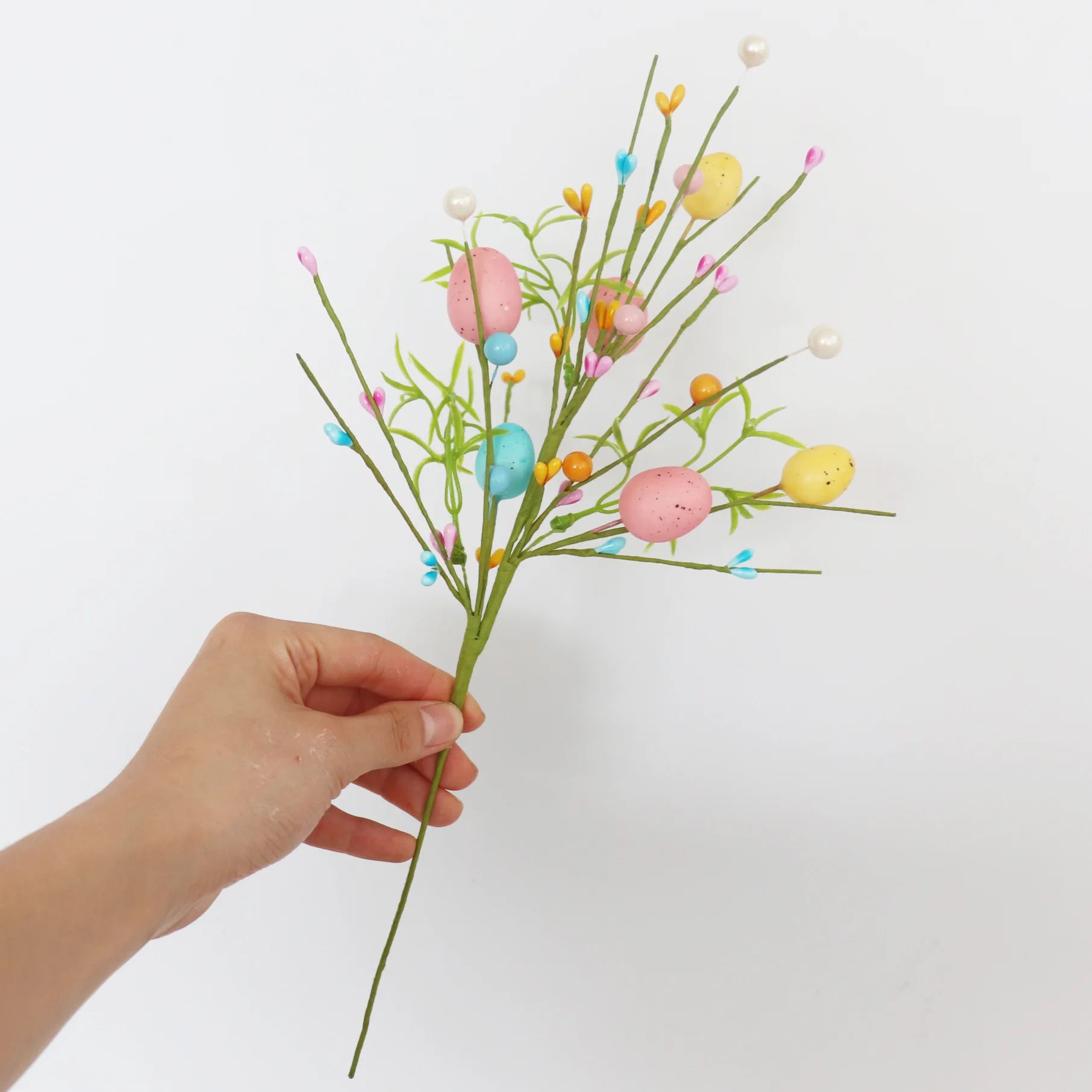 décoration œuf artificiel fleurs mousse pour pâques diy - vue 11 sur 17