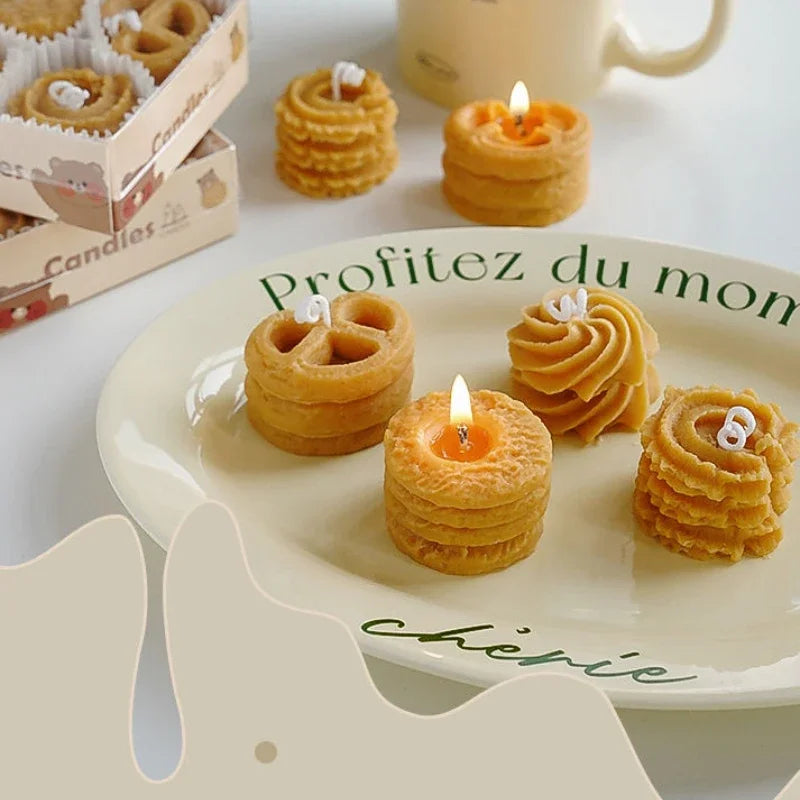 bougie parfumée biscuits créative cadeau fait main pour fille - vue 5 sur 6