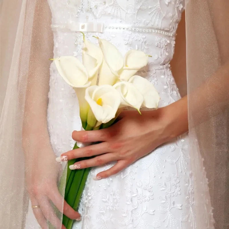 lot de fleurs artificielles lys calla pour mariage et décoration - vue 3 sur 17
