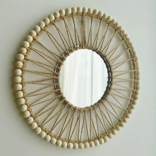 miroir décoratif nordique tissé à la main pour intérieur élégant - vue 2 sur 7
