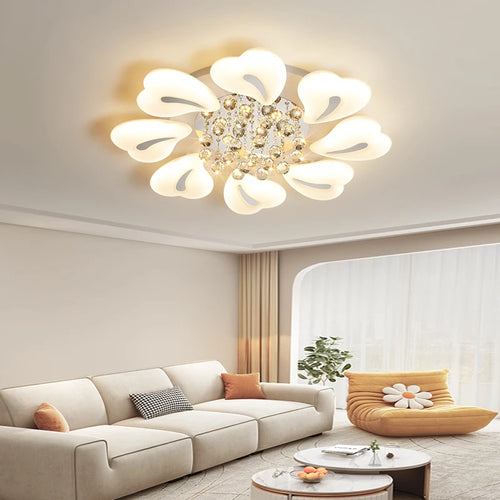 lustre en cristal de luxe avec éclairage led pour intérieur - vue 5 sur 10