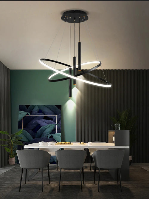 lustre rond moderne pour éclairage intérieur décoratif - vue 2 sur 15