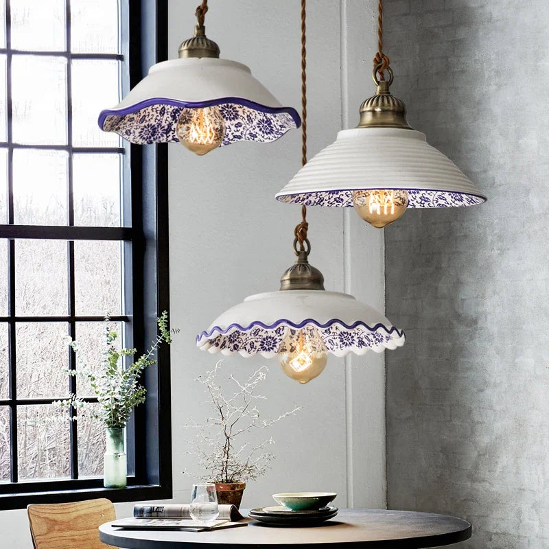 suspension vintage en porcelaine de style chinois pour décoration intérieure