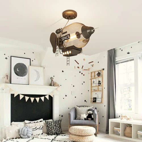 lustre vaisseau spatial créatif pour chambre de garçon - vue 2 sur 7