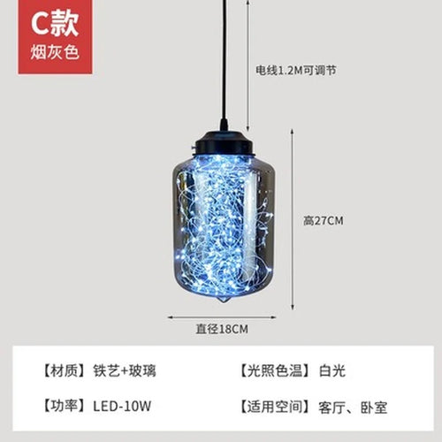 lustre nordique en étoile design en verre pour décoration intérieure - vue 16 sur 25