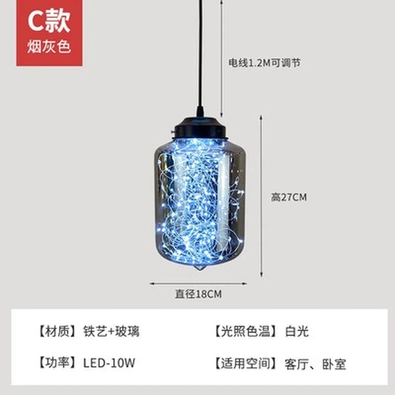 lustre nordique en étoile design en verre pour décoration intérieure - vue 15 sur 25