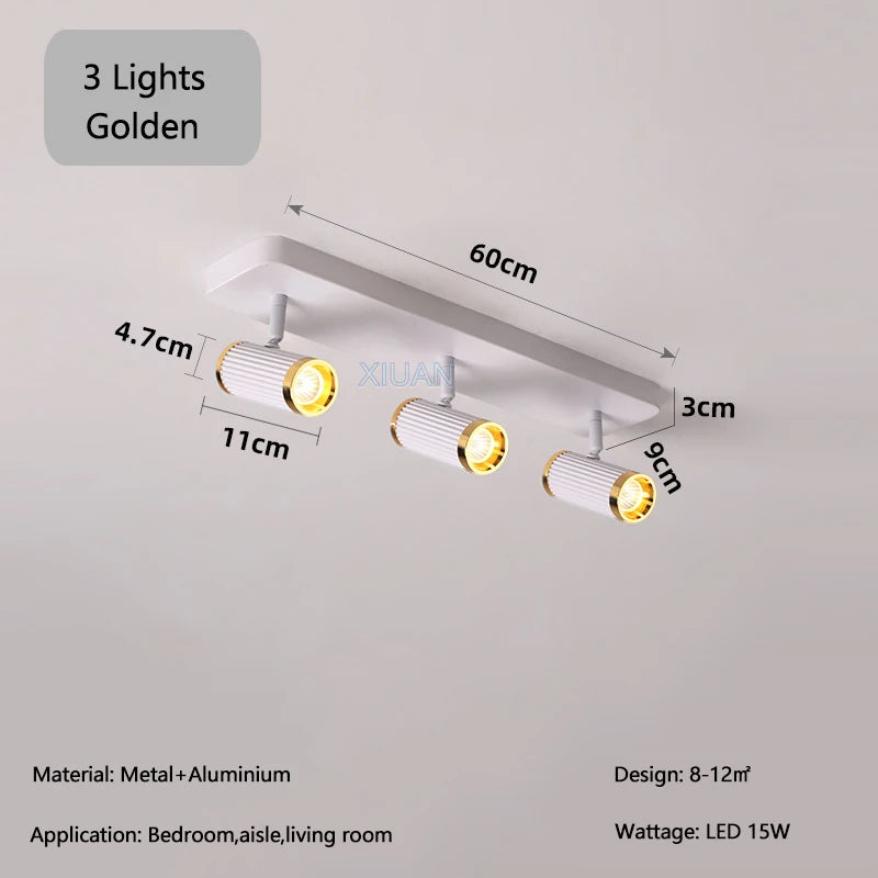 Surface Mount Cloakroom Ceiling Lamps 350 Degree Adjustable LED Spotlight Living Room Aisle Hallway Stair Ceiling Light White - vue 10 sur 14