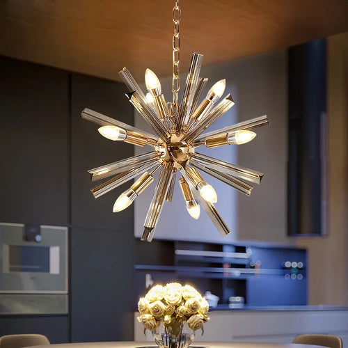 lustre moderne en cristal design pissenlit pour intérieur élégant - vue 2 sur 8