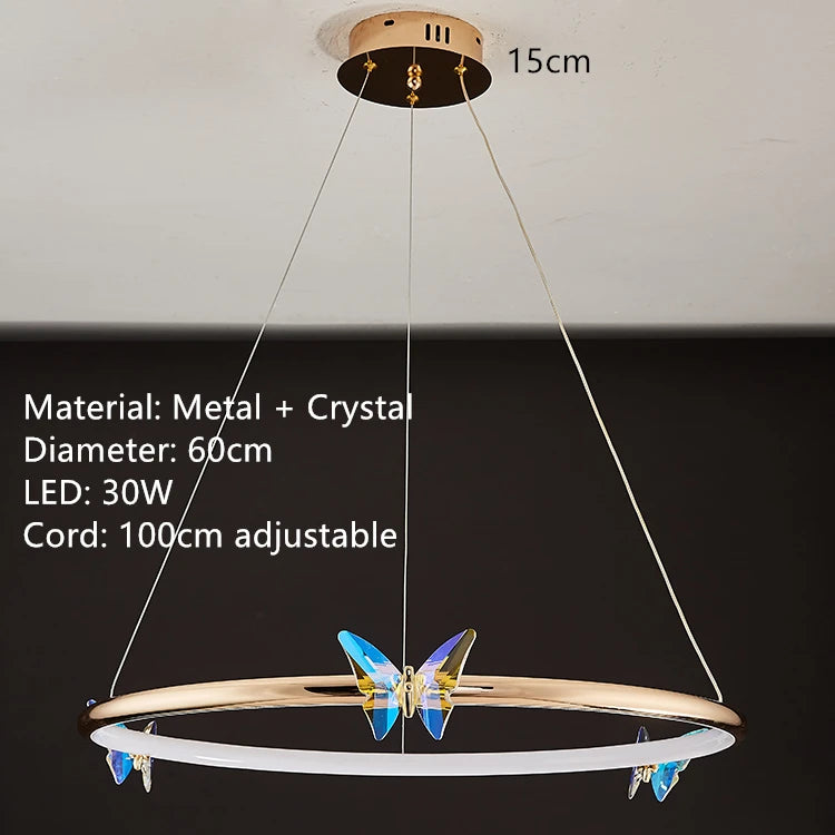 applique murale led papillon en cristal design moderne - vue 14 sur 19