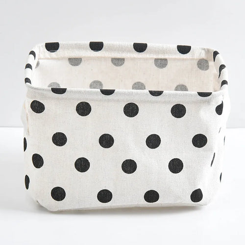 panier de rangement pliable en toile avec poignée coton et lin - vue 2 sur 22