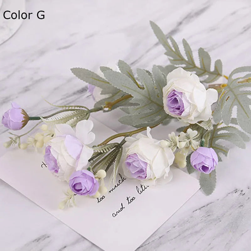 bouquet de roses artificielles en tissu pour déco mariage et maison - vue 8 sur 14