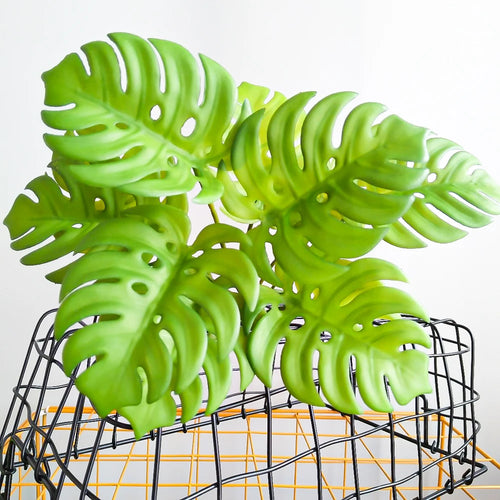fausse plante tropicale monstera pour décoration intérieure et extérieure - vue 4 sur 7