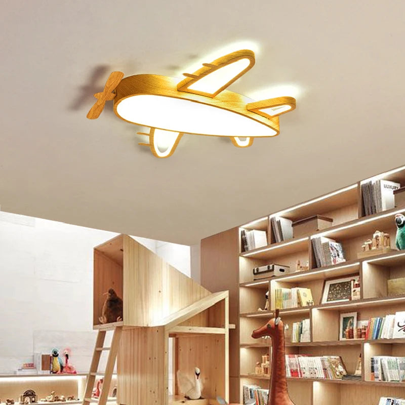 plafonnier en bois massif moderne pour chambre d'enfant romantique - vue 4 sur 10