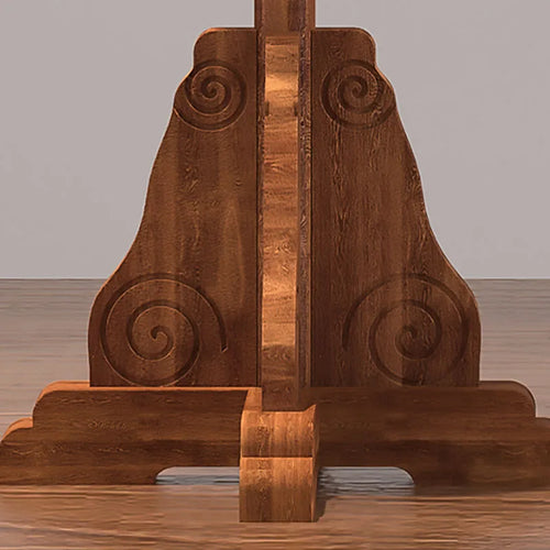 lampadaire style vintage en bois et cuivre pour hôtel et restaurant - vue 5 sur 9