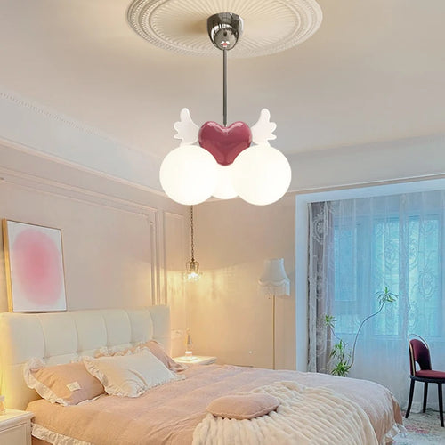 lustre d'amour animé moderne pour chambre d'enfant fille - vue 4 sur 6