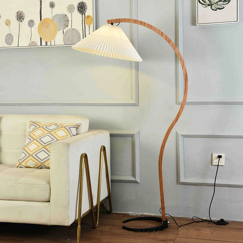 Lampadaire LED en bois massif au design nordique moderne - vue 2 sur 9