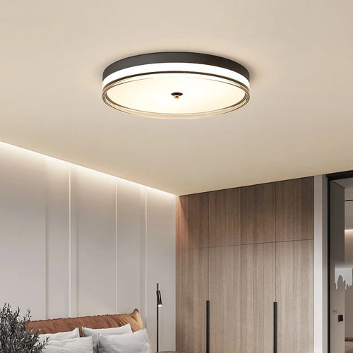 plafonnier led rond moderne avec télécommande design minimaliste - vue 9 sur 10