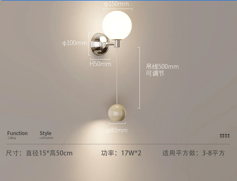 applique murale led rétro style médiéval pour décoration intérieure - vue 8 sur 9