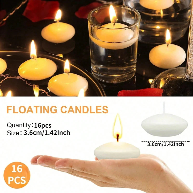 lot de bougies flottantes non parfumées pour toutes occasions romantiques - vue 3 sur 13