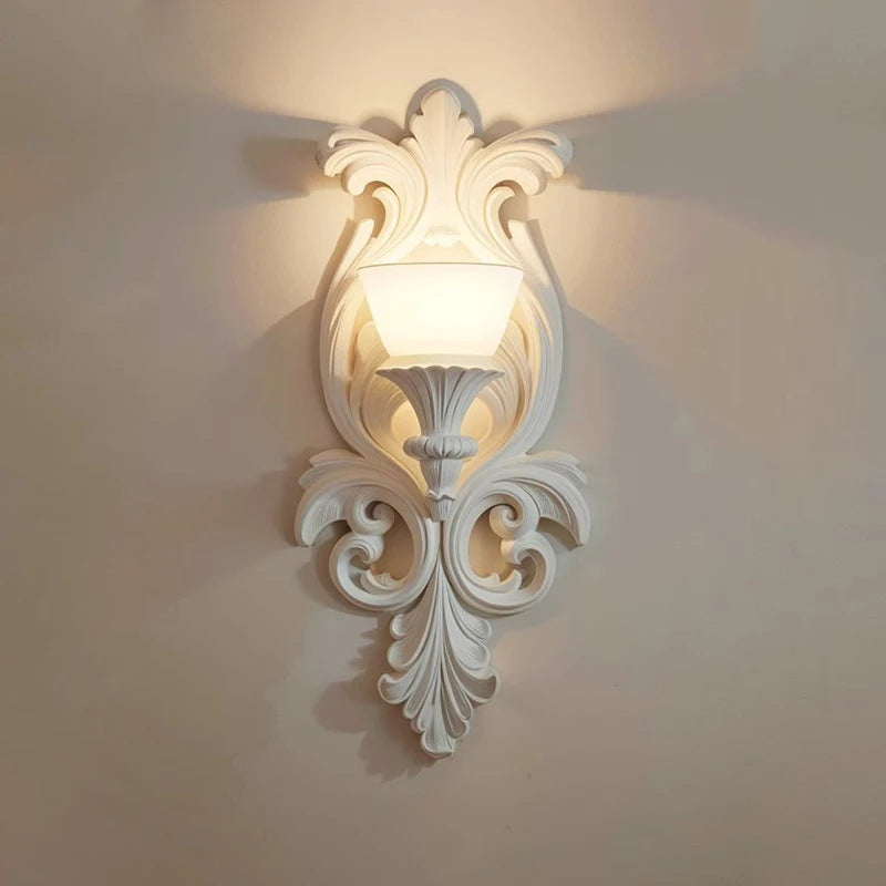 applique murale rétro française sculptée luminaire nordique de luxe décoratif - vue 1 sur 7