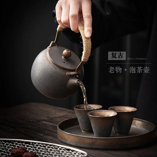 Service à thé kung fu japonais céramique rétro - vue 4 sur 6