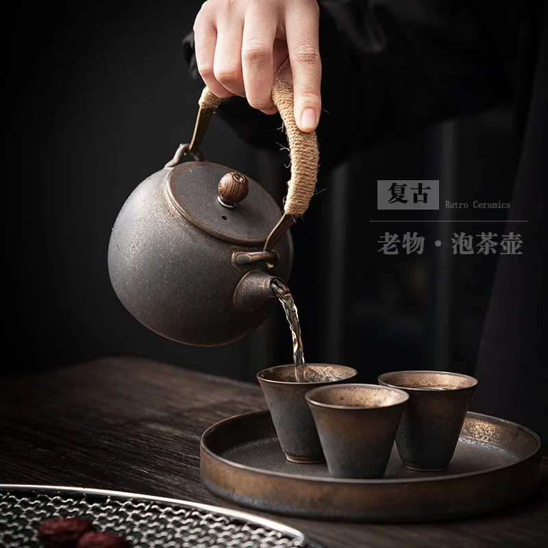 Service à thé kung fu japonais céramique rétro - vue 3 sur 6