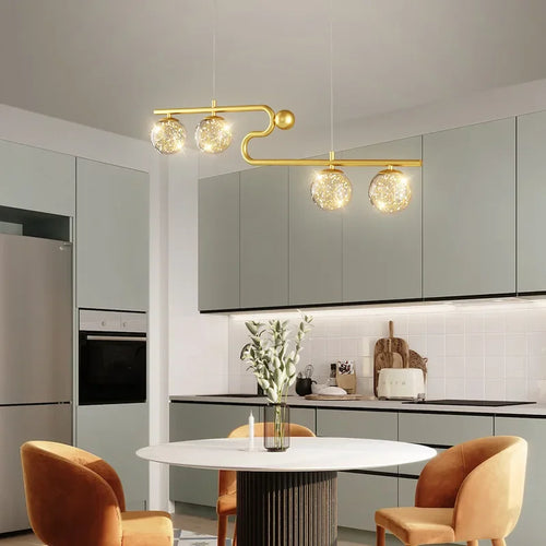 suspension moderne en forme de boule de verre décorative - vue 4 sur 10