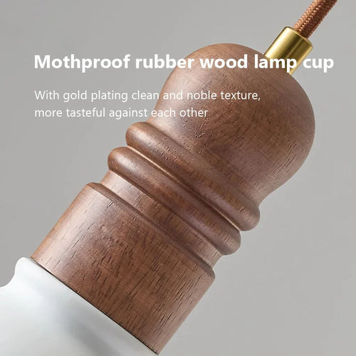 lustre nordique en bois massif pour décoration intérieure - vue 6 sur 14