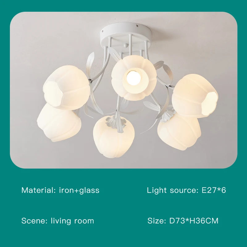 lustre nordique créatif à fleurs pour décoration intérieure - vue 24 sur 24