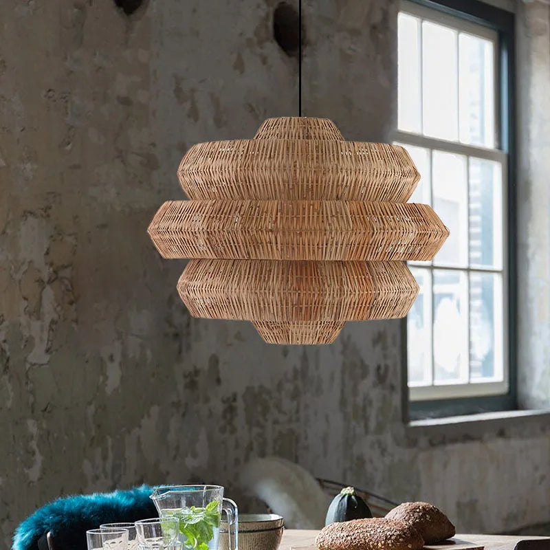 Suspension Bohemian Style Rattan Art en rotin - vue 4 sur 11