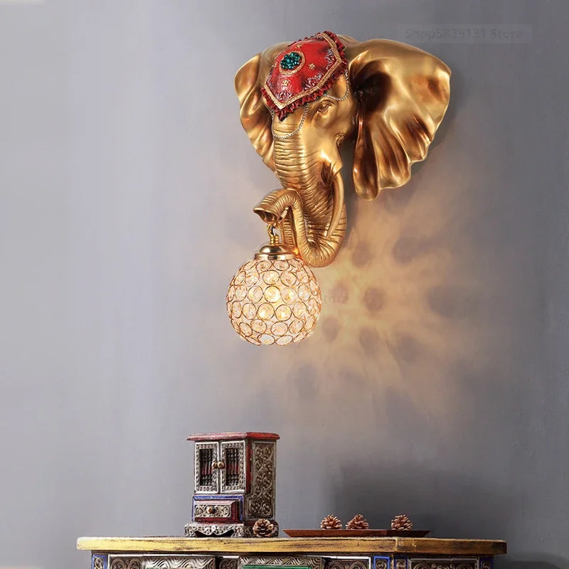 applique murale moderne éléphant décoration créative à LED - vue 5 sur 9