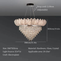 lustre en cristal de luxe pour décoration intérieure