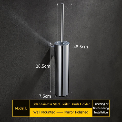 porte-brosse mural en acier inoxydable durable sans perforation - vue 10 sur 14