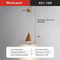 Suspension LED moderne en noyer massif