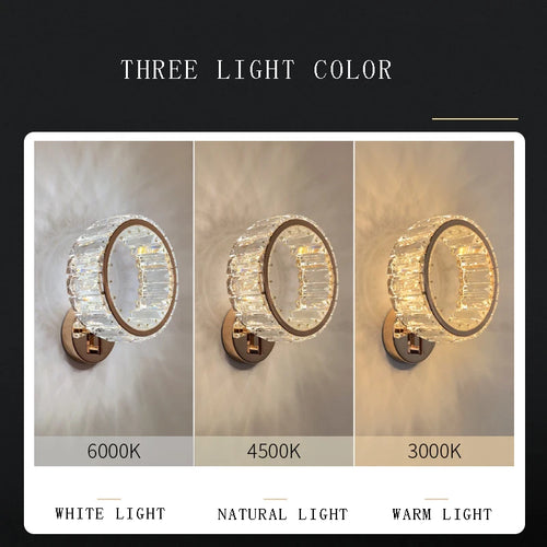applique murale led moderne en cristal de luxe - vue 7 sur 8