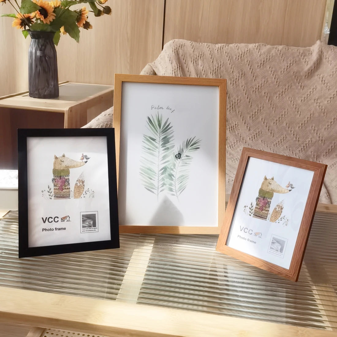lot de 5 cadres photo en bois pour décorations murales - vue 3 sur 7