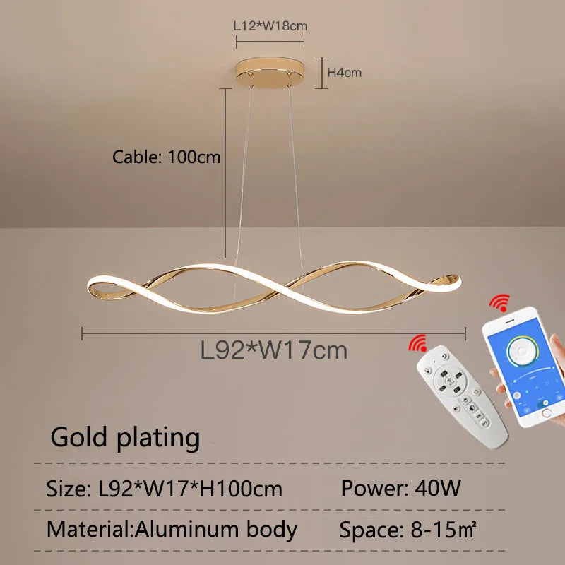 lustre moderne intelligent avec alexa pour intérieur design - vue 8 sur 9