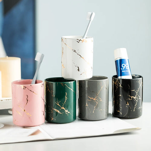 tasse créative en céramique pour brosse à dents et bain de bouche - vue 5 sur 16