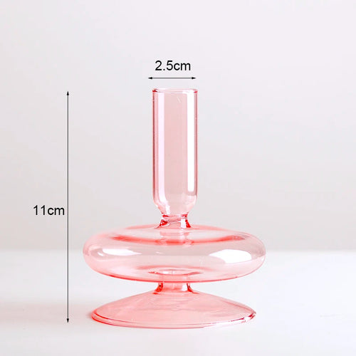 bougeoir vintage en verre pour mariage et dîners romantiques - vue 16 sur 27