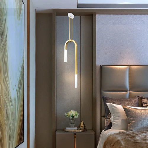lustre led créatif en forme de u pour éclairage moderne - vue 3 sur 10