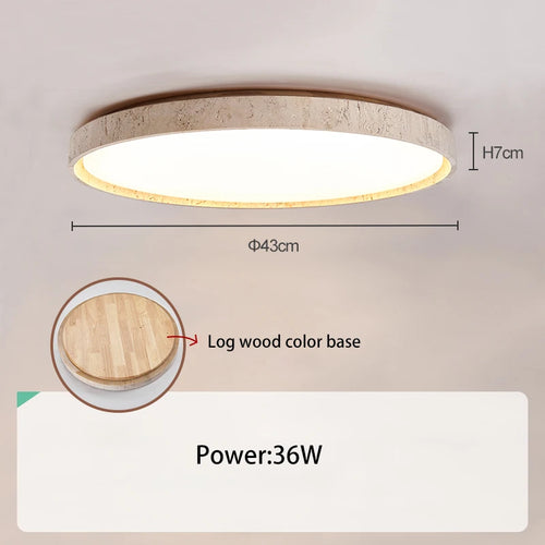 Led plafonnier pierre Downlight monté en Surface rétro luminaires noyer bûche bois couleur chambre salon grande lumière - vue 14 sur 13
