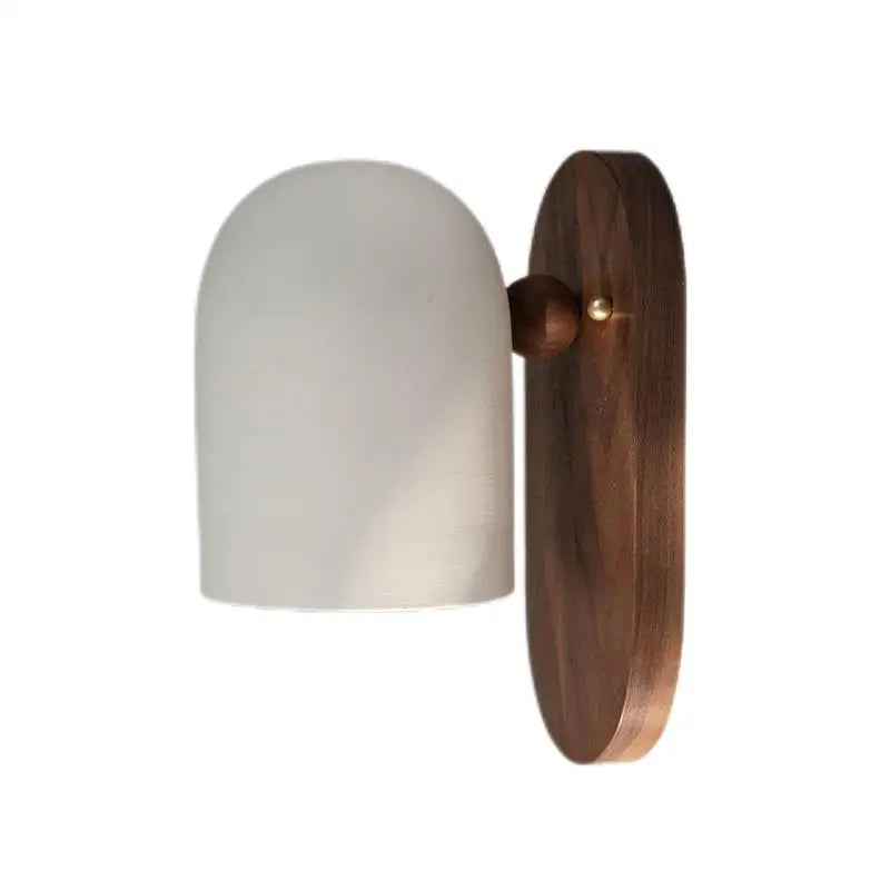 Walnut Wood Iron, Simple Modern Wabi-sabi style, Wall Sconce for Bedroom, Bedside, Living, Dining Room, Corridor Aisle - vue 6 sur 10